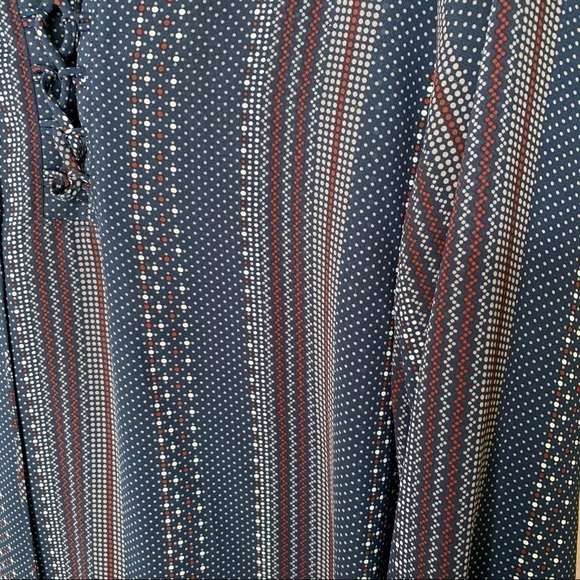 Anthropologie Pleione Semi Sheer Blouse lace up - Picture 8 of 10